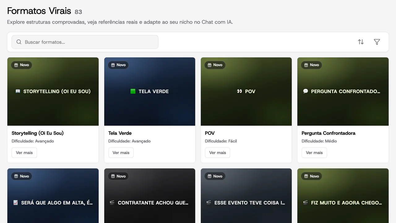 Biblioteca de formatos virais do VideoSpy